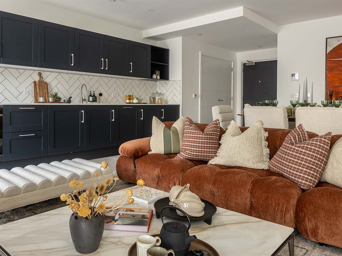 Modern Dubai home interior with cozy living space