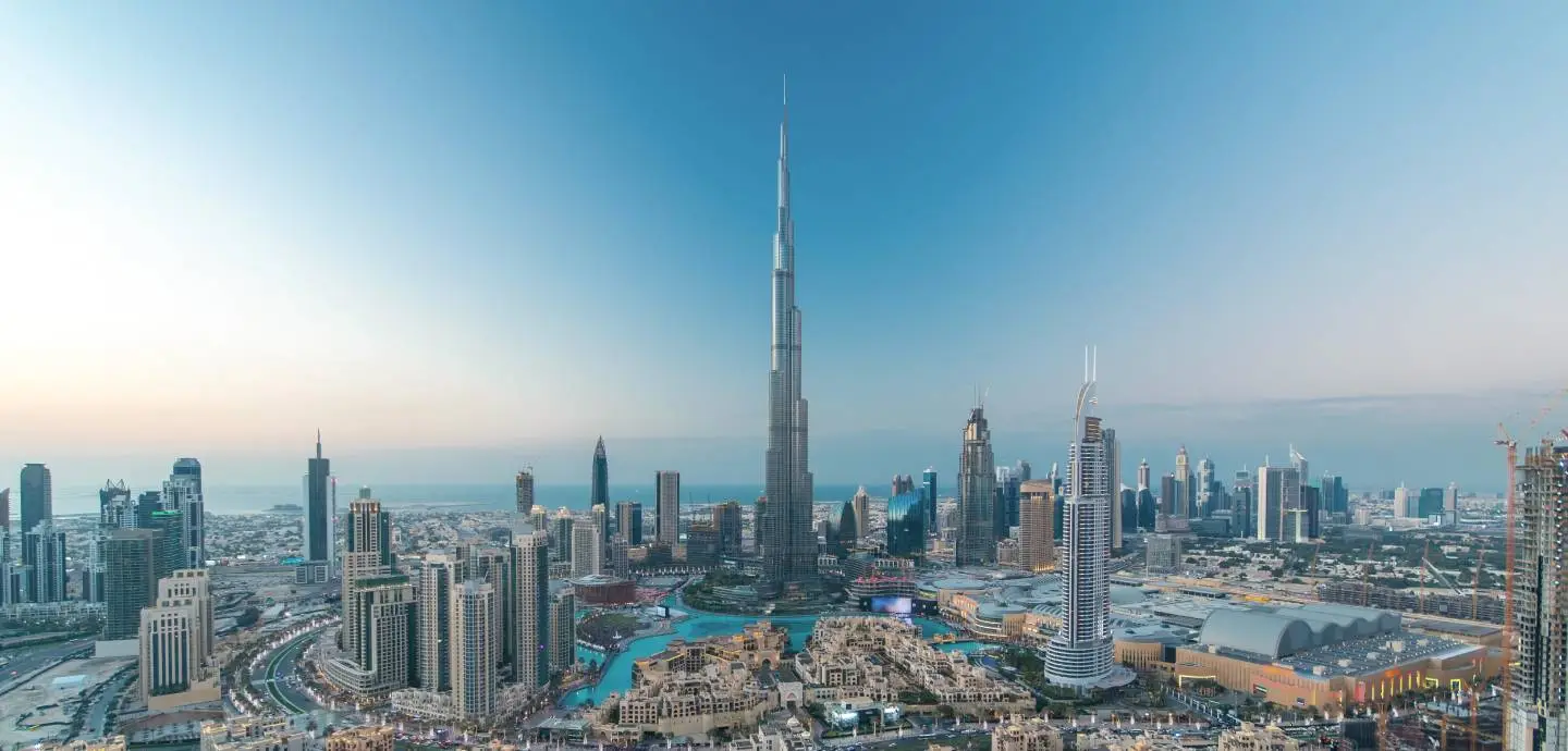 Spacious Dubai living interior with sleek furniture